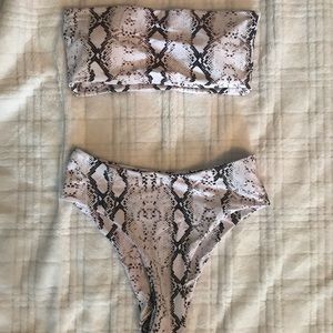 Shein Snakeskin High-waisted Bikini